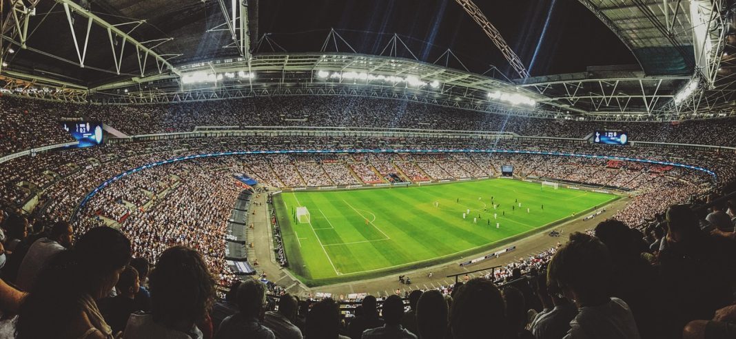 Football soccer match in stadium